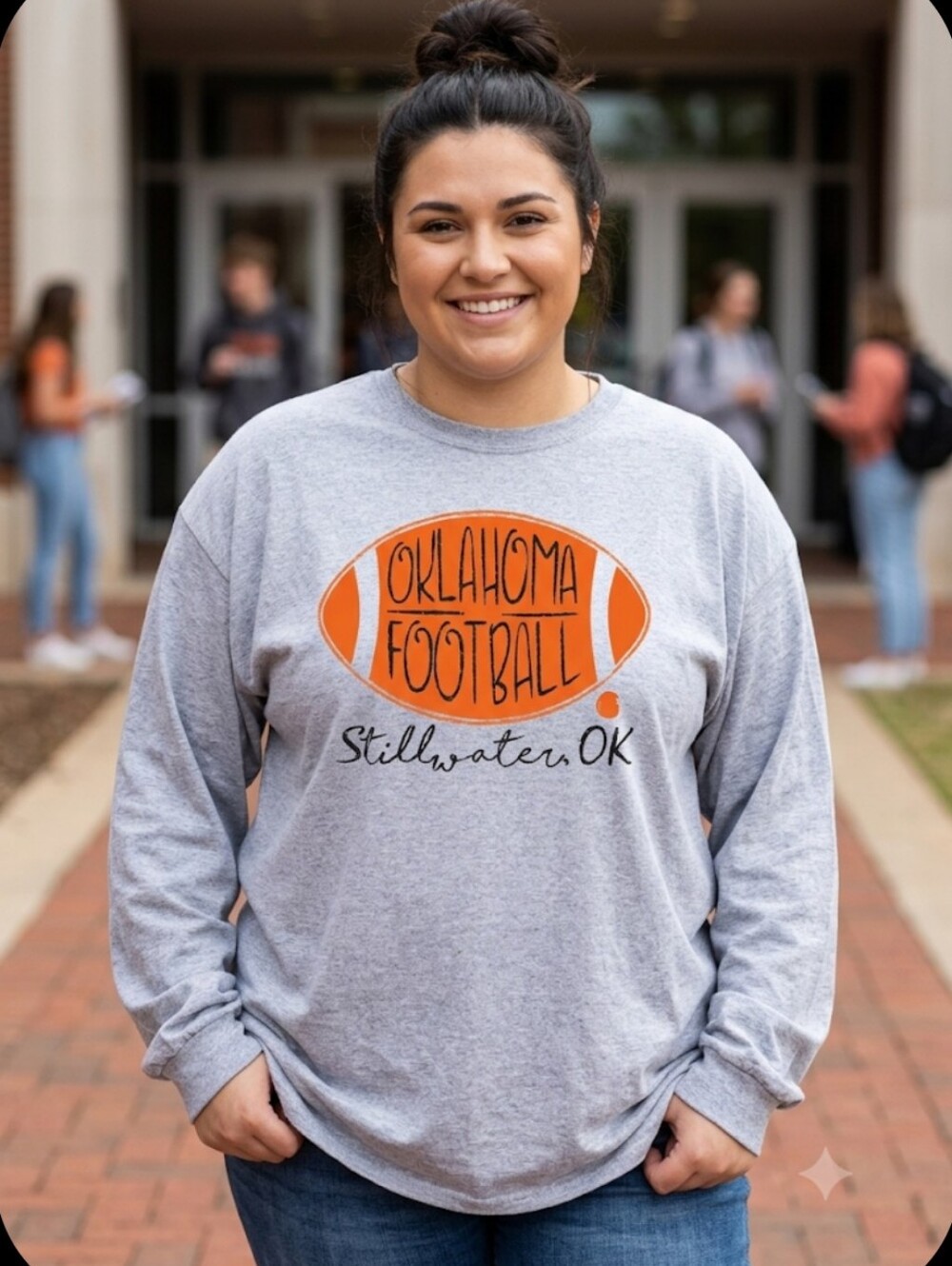 OSU Cowboys Girly Girl Long Sleeve Gray Tee XL